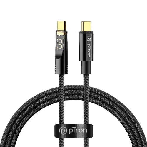 Image of pTron Solero 80W Type-C to Type-C Fast Charging USB Cable, Compatible with Samsung, OnePlus, Oppo, Vivo,Xiaomi & Other D
