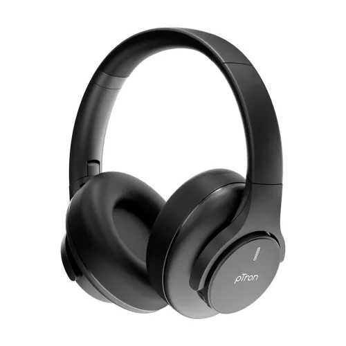 Image of pTron Studio Urban 35dB Active Noise Cancellation Bluetooth Wireless Over Ear Headphones with Mic, 72Hrs Playtime, 40mm 