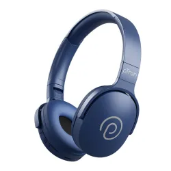 pTron Studio w/ 60Hrs Playtime, Wireless Over-Ear Headphones with HD Mic, Dual-Device Pairing, Immersive Sound, 40mm Drivers, BT5.4, 3.5mm Aux Port, TF Card Slot & Type-C Fast Charging (Blue...