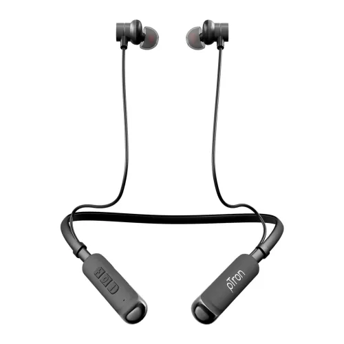 Image of pTron Tangentbeat V2 Wireless Neckband Earphones (Black)