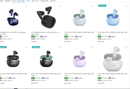 Image of PTron True Wireless Earbuds From ₹499
