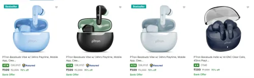 Image of Ptron True Wireless Earbuds at minimum 70% Discount