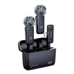 pTron KWM-2 Type C Wireless Microphone with Charging case