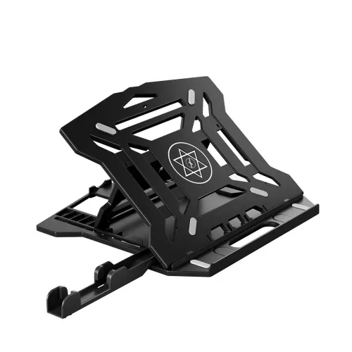 Image of pTron Xmate Adjustable Laptop Stand with Phone Holder (Black)