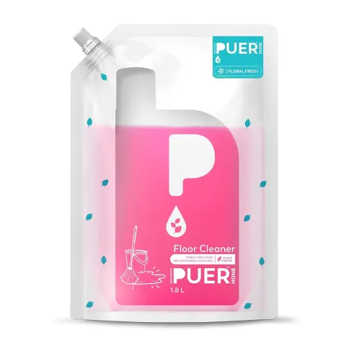 Image of PUER Floor Cleaner Floral Fresh 1800ml Refill Pouch | Streak Free Shine Kills 99.9% Germs with Toxic Free Cleaning & Qui