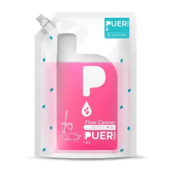 PUER Floor Cleaner Floral Fresh 1800ml Refill Pouch | Streak Free Shine Kills 99.9% Germs with Toxic Free Cleaning & Qui