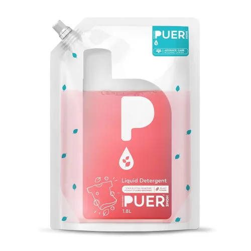 Image of PUER Liquid Detergent Advance Care Blooming Garden 1800ml Refill Pouch for Front & Top Load Washing Machine | Plant Base