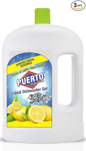 Image of Puerto Dishwash Gel (Lemon, 1L, Pack of 3)