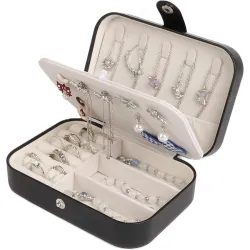 PU Leather Compact Travel Jewelry Organizer for Women