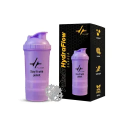 PULSEIT HydraFlow Protein Shaker Bottle 500ml with 2 Storage Compartments