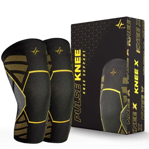 Image of PulseITKneeX Knee Support Sleeves For Men And Women | Inner Cotton Lining For Skin Comfort | 4-Way Stretch | Knee Caps F