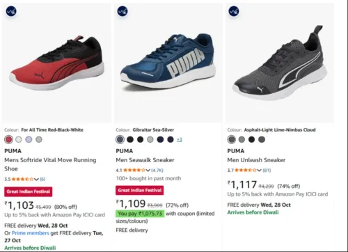 Image of Puma Sneaker at minimum 80% Discount
