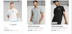PUMA BMW MMS Mens Logo T-Shirt Upto 65% OFF