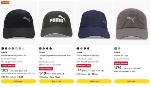 Image of Puma Caps for Men's upto 66% discount 