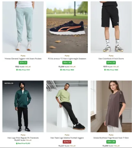 Image of Puma Clothing & Footwear Up to 75% Discount 