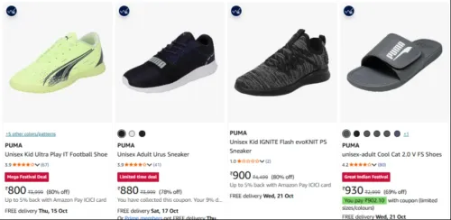 Image of Puma Footwear at minimum 80% Discount