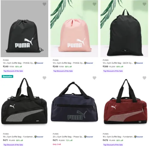 Image of Puma Gym Duffel Bags Starting @ ₹249