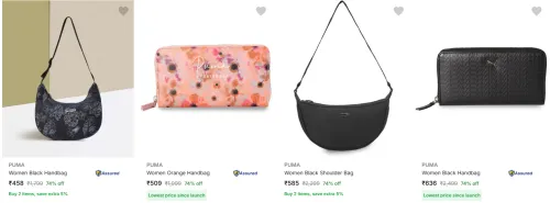 Image of Puma Handbags & Clutches upto 74% Discount