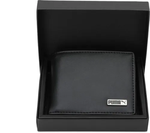 Image of PUMA Men Black Artificial Leather Wallet (6 Card Slots)