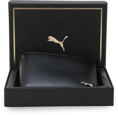 Image of PUMA  Men Black Genuine Leather Wallet