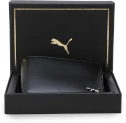 PUMA  Men Black Genuine Leather Wallet