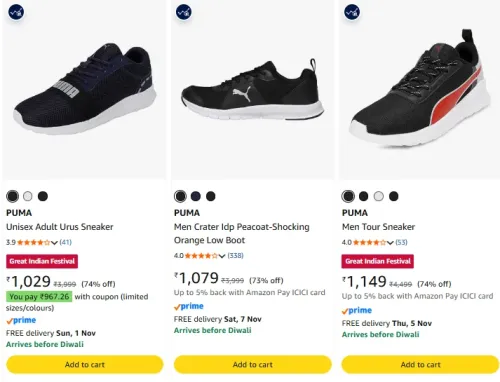 Image of Puma Men Coarse Running Shoe at minimum 70% Discount