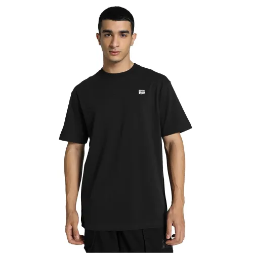 Image of Puma Men Cotton Solid Relaxed Fit T-Shirt