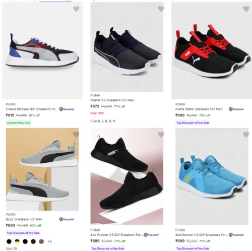 Image of Puma Men’s Casual Shoes @ Starting ₹815