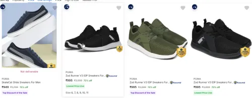 Image of PUMA Men's Footwear at minimum 75% Discount