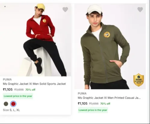Image of Puma Men's Jackets minimum 70% Discount