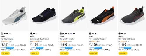 Image of Puma Men's sneakers starting @ ₹1191
