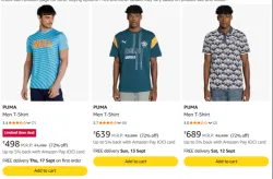 Puma Mens T-shirt Flat 72%Discount