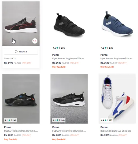 Image of Puma Men Shoes Minimum 70% Discount