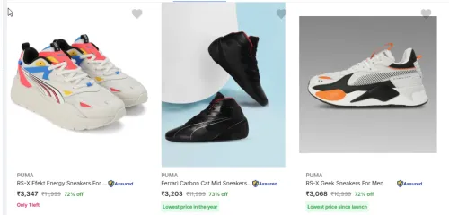 Image of Puma Men Shoes Minimum 70% Discount