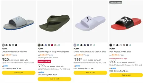 Image of Puma Men Slides Starting @ ₹520
