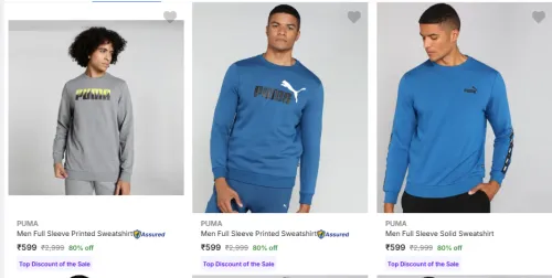 Image of Puma Men Sweatshirt Starting @ ₹599