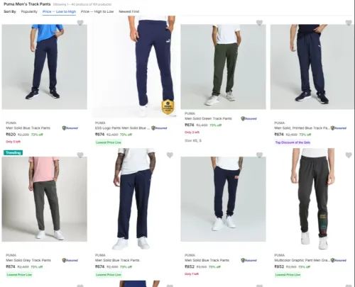 Image of Puma Men track pants at 73% Discount