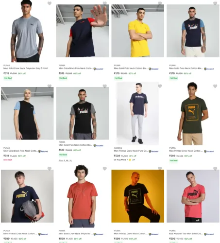 Image of Puma Men Tshirt Starting @ ₹519