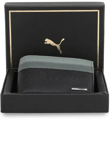 Image of PUMA Men & Women Casual Black Genuine Leather Wallet