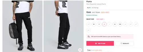 Image of Puma Men Zippered Jersey Pants