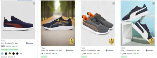 Image of Puma Men’s Casual Shoes at minimum 70% Discount