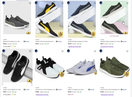Image of PUMA Men’s Casual Shoes at minimum 70% Discount