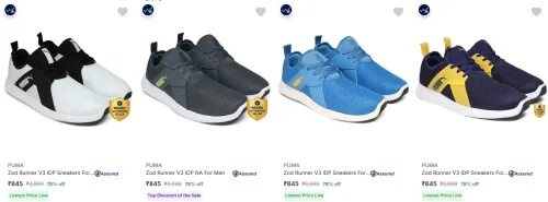 Image of PUMA Men’s Casual Shoes at minimum 78% Discount