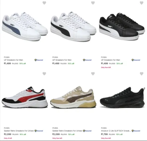 Image of PUMA Men’s Casual Shoes at minimum 70% Discount