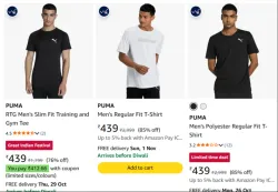 Puma Mens Clothing at minimum 80% Discount