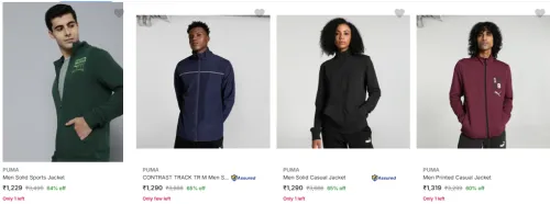 Image of Puma Men's Jackets at Minimum 60% Discount