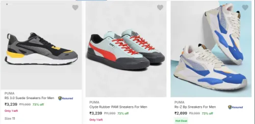 Image of PUMA men's shoes at minimum 70% Discount