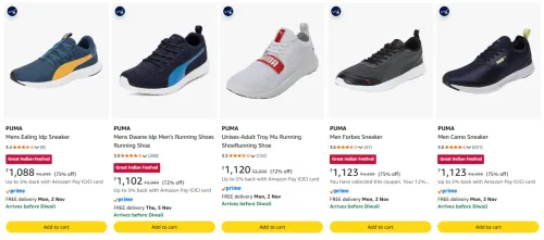 Image of Puma Men's shoes at minimum 70% Discount