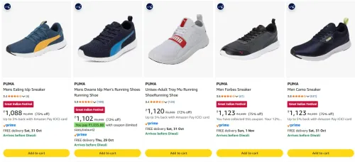 Image of Puma Men's Shoes at minimum 70% Discount
