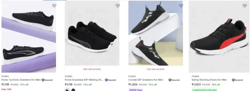 Image of PUMA men's shoes at minimum 70% Discount